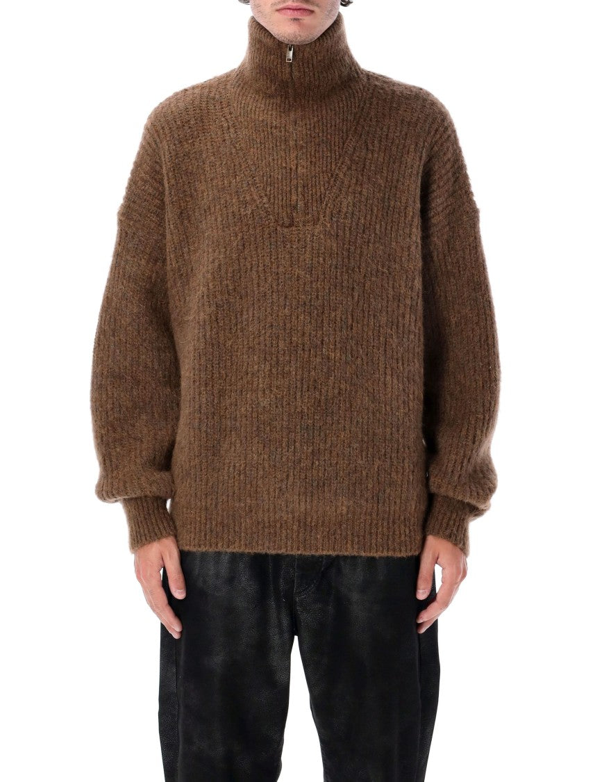 Isabel Marant Dinan Ribbed Half Zip Sweater