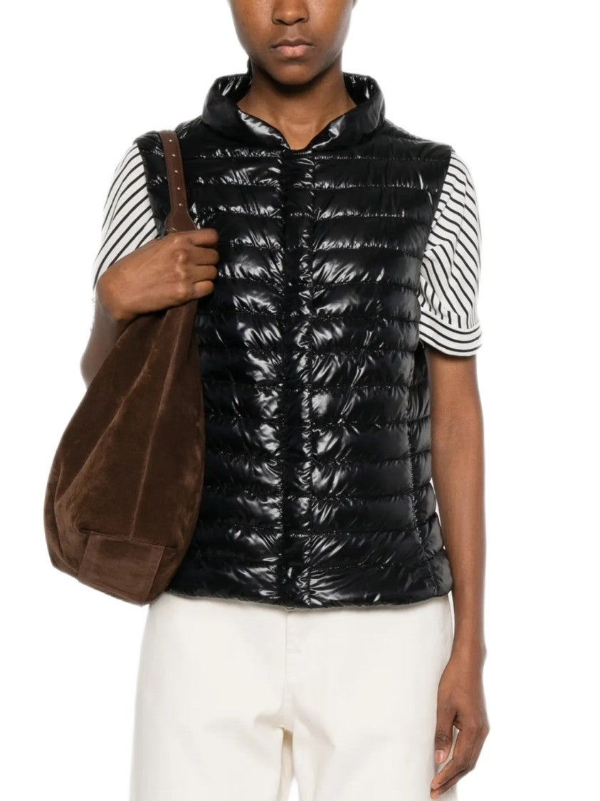 Herno Slim-Fit Quilted Gilet With Bomber Collar