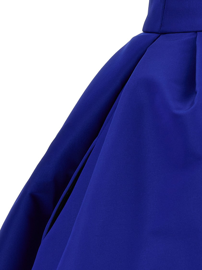 Carolina Herrera Off-The-Shoulder Silk Faille Midi Dress