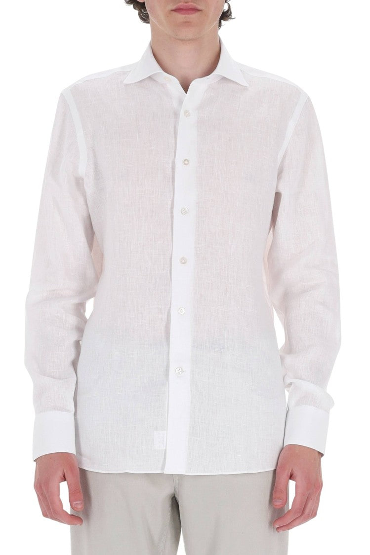 Borriello White Pure Linen Casual Shirt