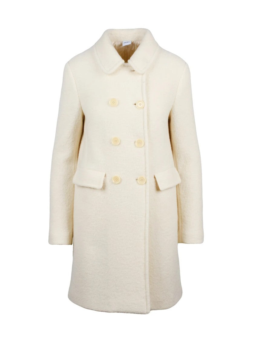 Aspesi Double-Breasted Virgin Wool Coat With Flap Pockets