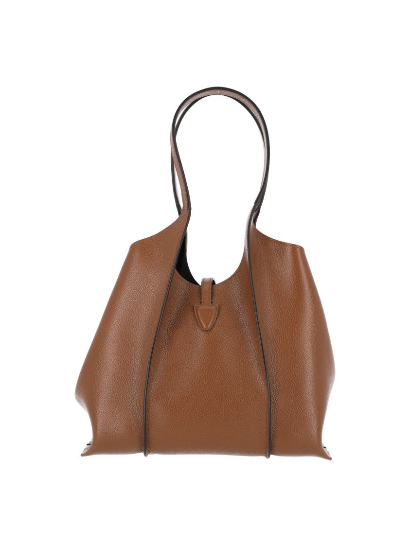 Tod's Brown T Timeless Leather Tote Bag