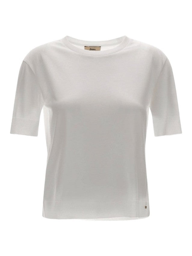 Herno Ribbed Detail Short-Sleeve T-Shirt With Round Neckline