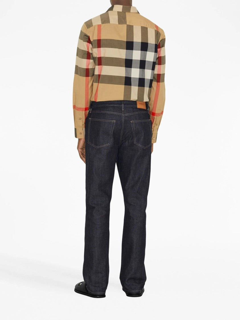 Burberry Multi-Color Check Pattern Slim Shirt