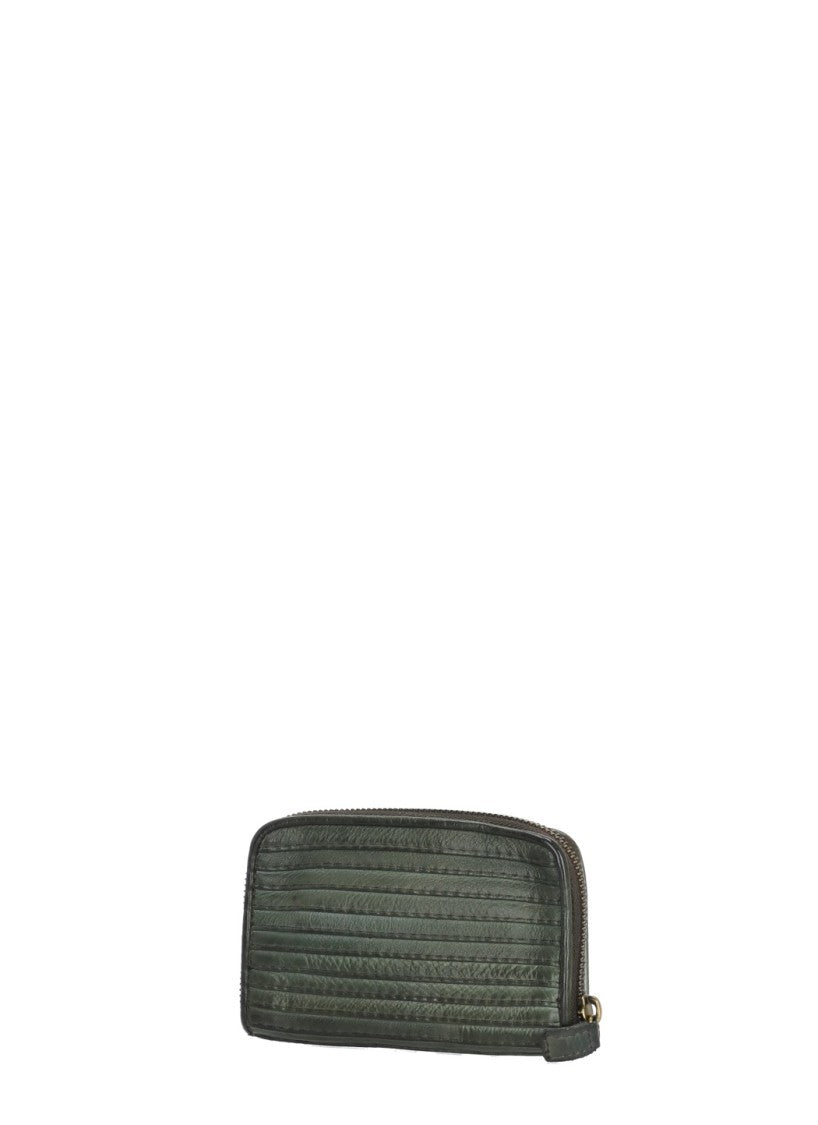 Majo Majo Green Leather Wallet With Zip-Around Fastening