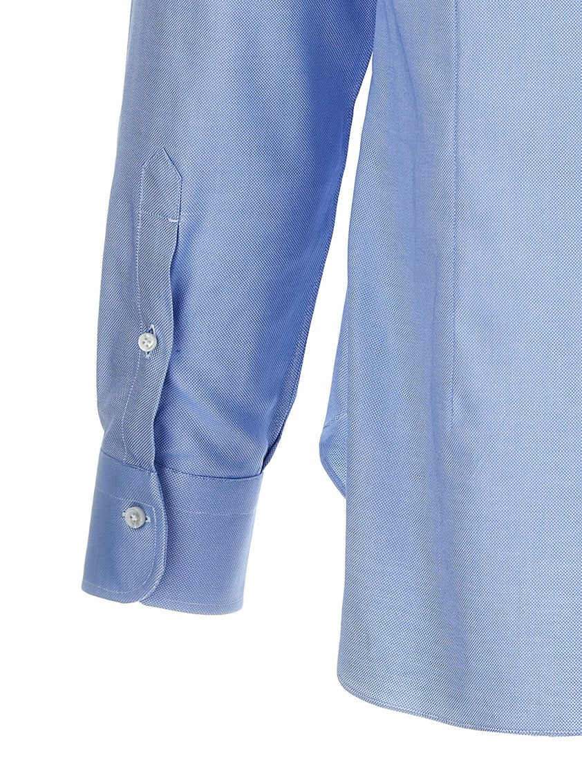 Barba Tailored Blue Cotton Shirt