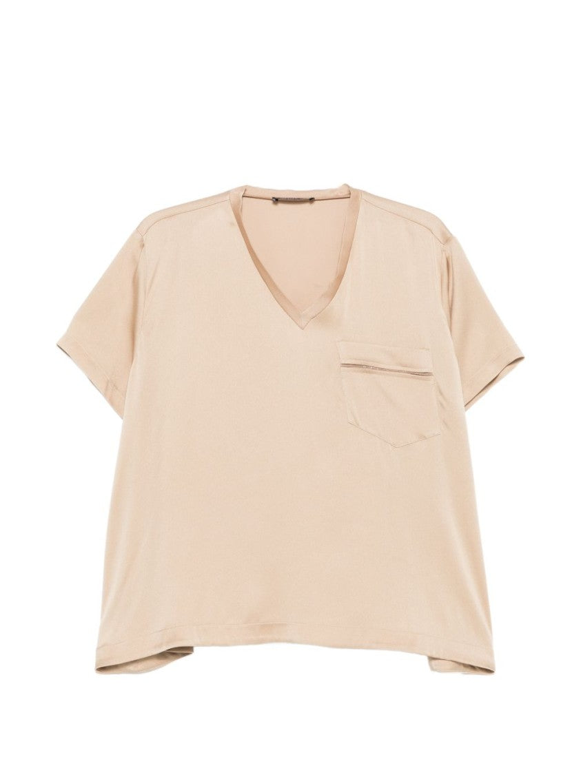 Fabiana Filippi Boxy Silhouette V-Neck Top