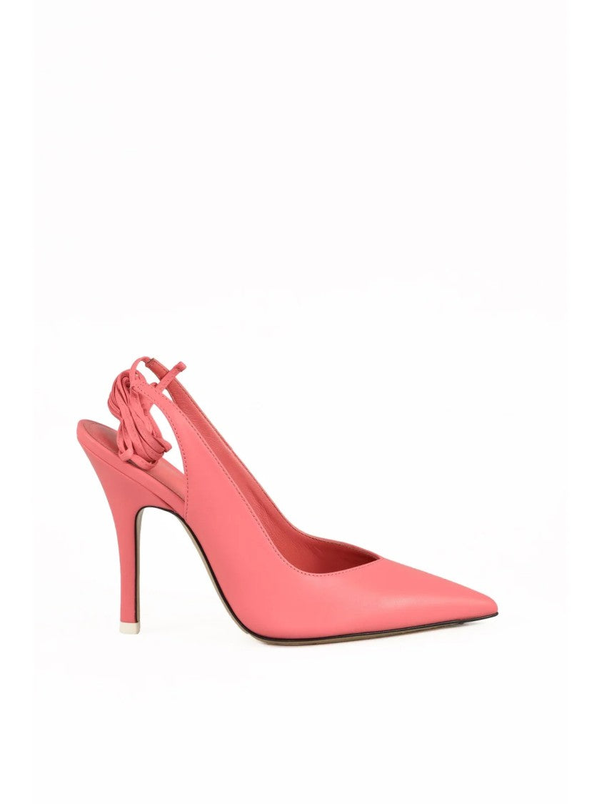 The Attico Pink Chanel Lace-Up Leather Sandals
