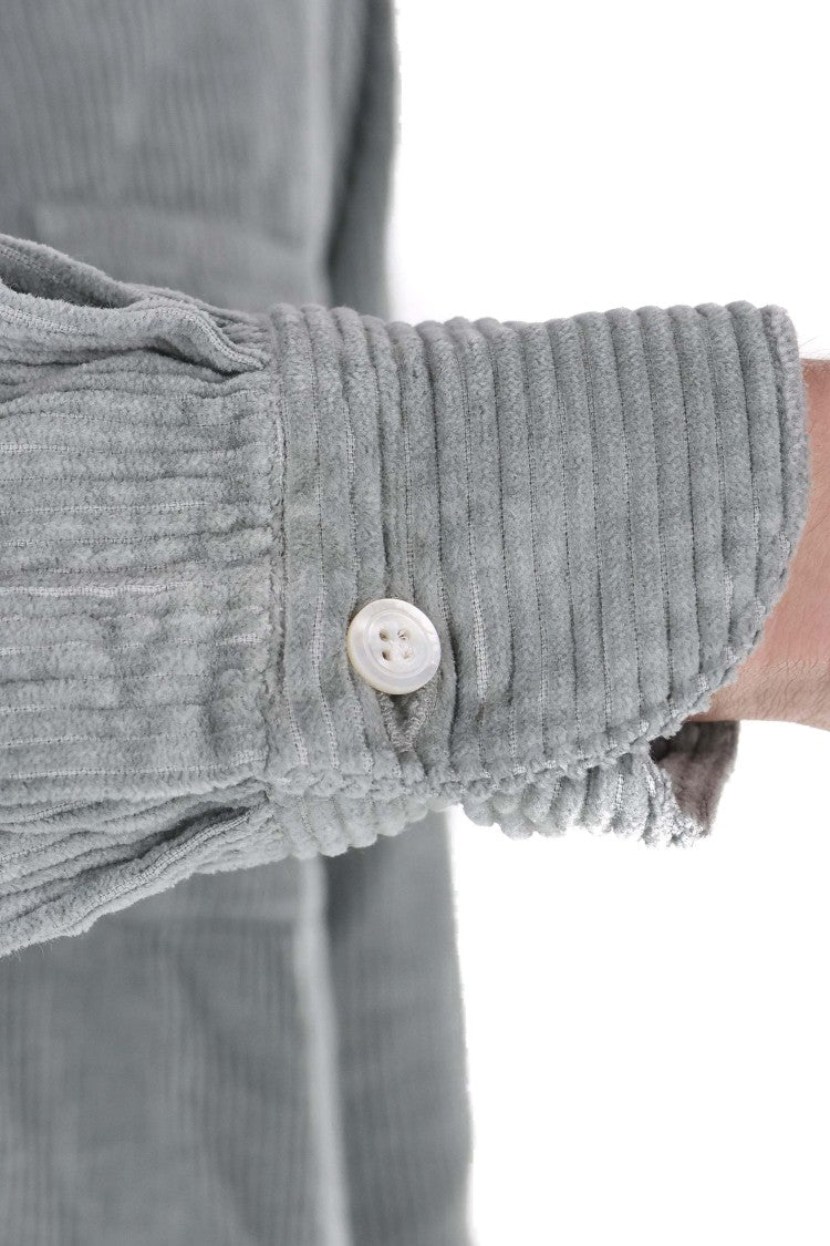 Finamore Corduroy Overshirt With Classic Collar And Buttoned Cuffs