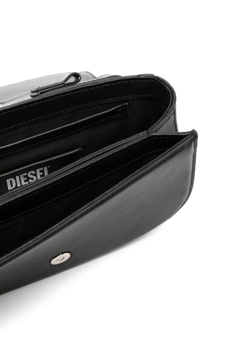 Diesel Nappa Leather Shoulder Bag With Oval Logo Plaque