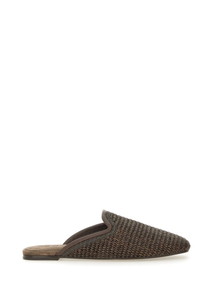 Brunello Cucinelli Techno Raffia Slipper