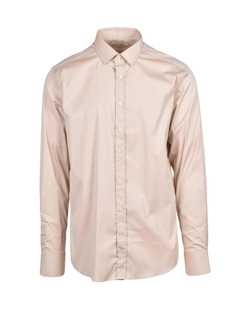Deuxieme Beige Stretch Cotton Shirt