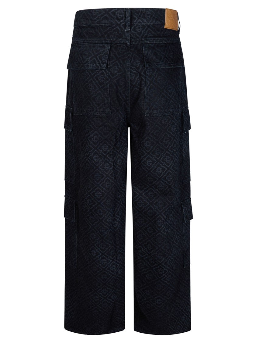 Casablanca Black Jeans Cargo Relaxed Flap Pocket Jeans