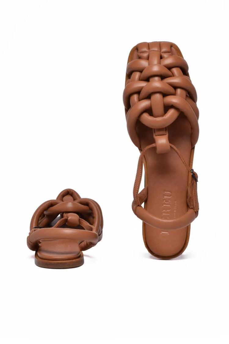 Hereu Flat Leather Sandals - Brown