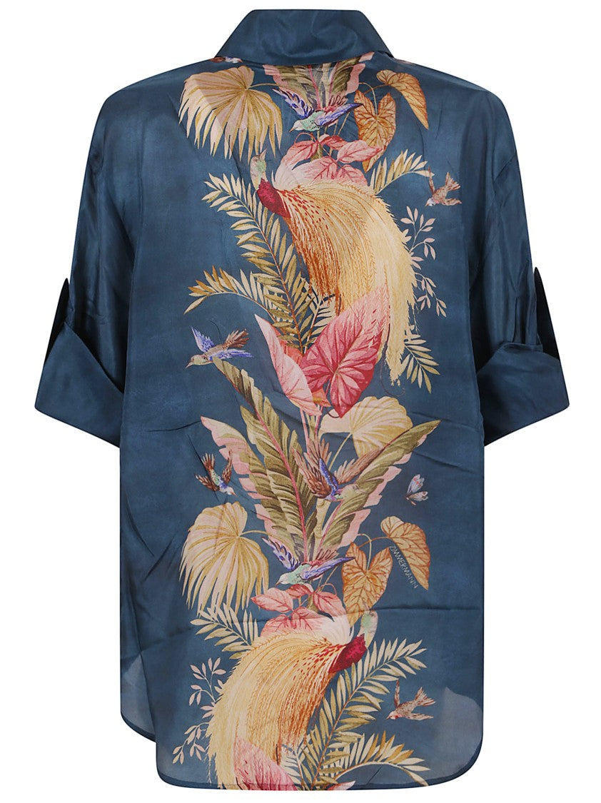 Zimmermann Silk Floral Print Shirt