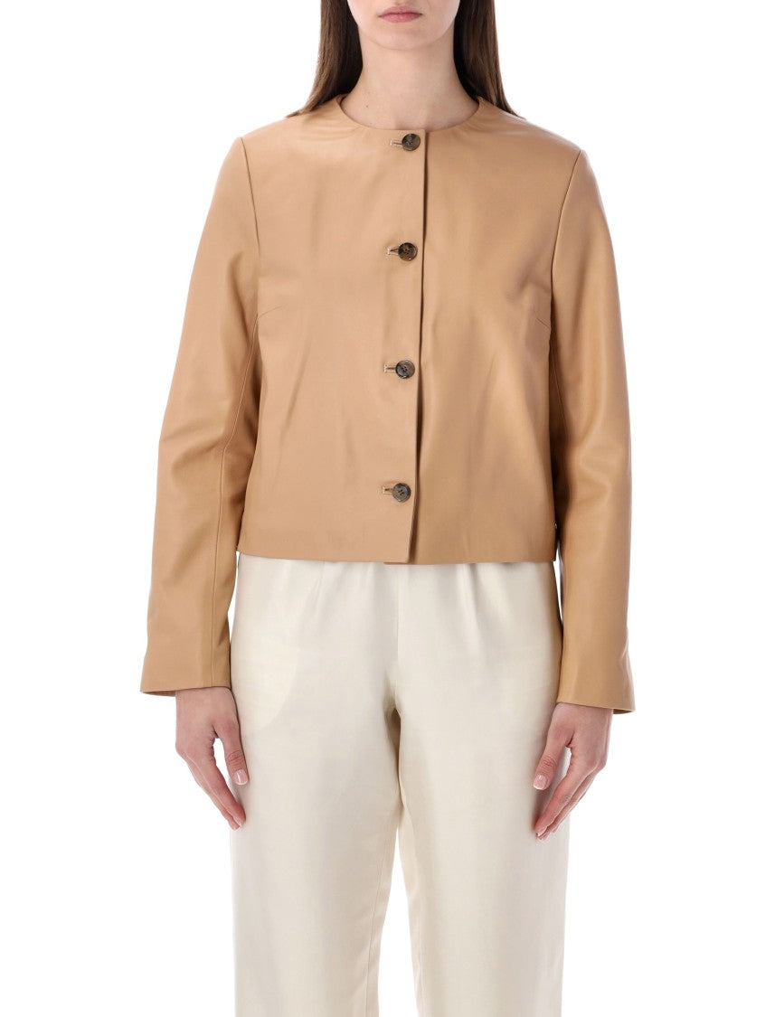 Loulou Studio Raho Smooth Leather Cropped Jacket
