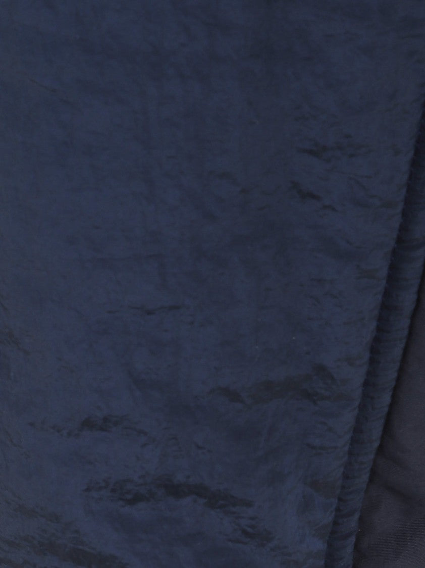 Marbell Cropped Blue Jacket With Attached Scarf