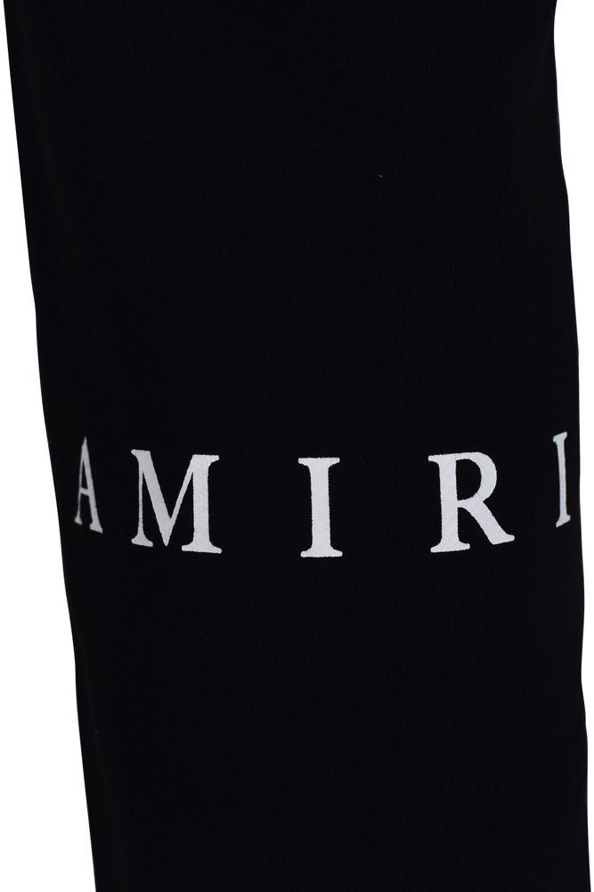 Amiri Black Cotton Jogging Pants With Signature Prints