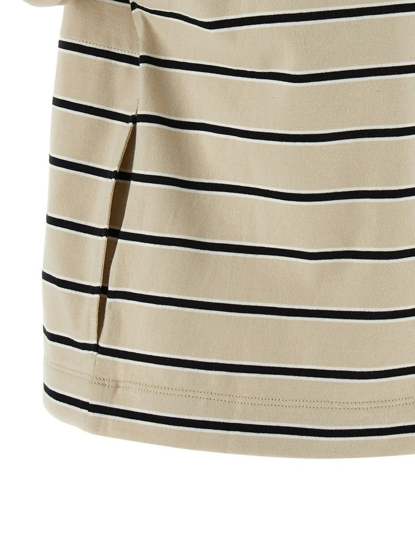 Brunello Cucinelli 'Shiny Trims' Striped Cotton T-Shirt