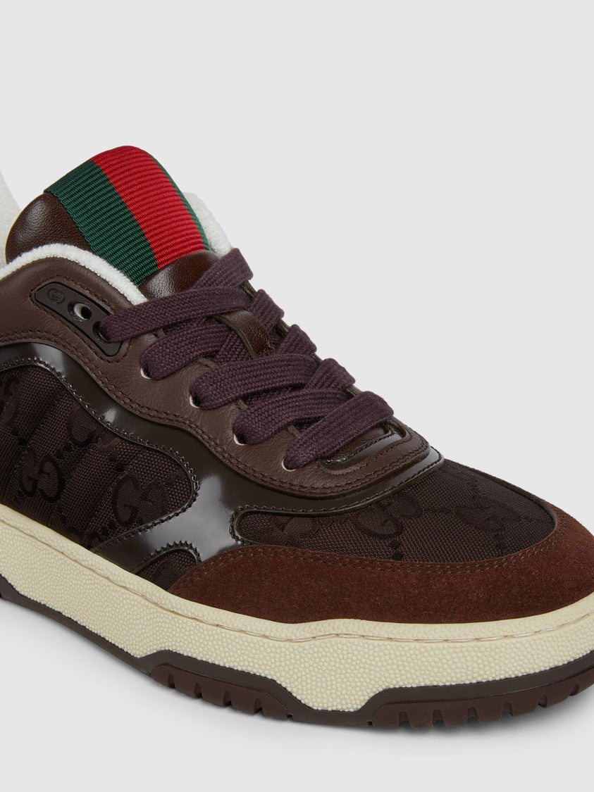 Gucci Brown Remotion Suede Glossy Leather Sneakers