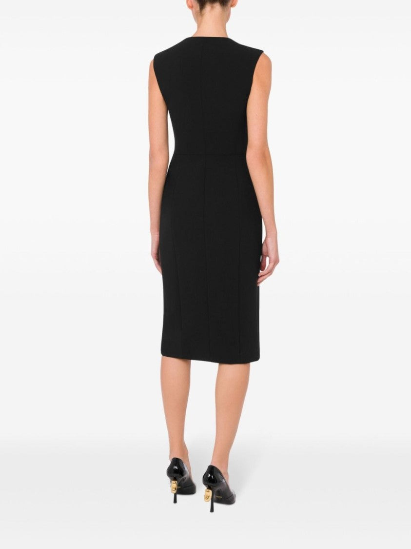 Moschino Jet Black Double-Breasted Midi Dress