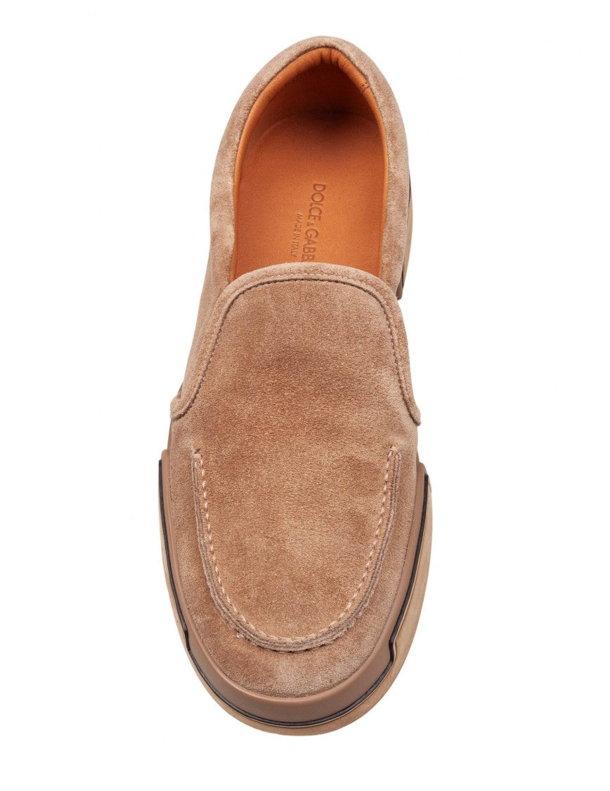 Dolce & Gabbana Hazelnut Calfskin Crust Loafers