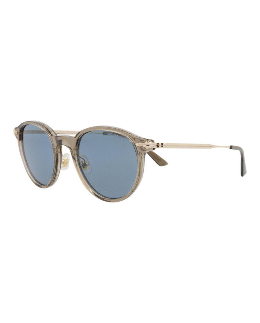 Montblanc Round-Frame Sunglasses In Recycled Acetate With Metal Temples