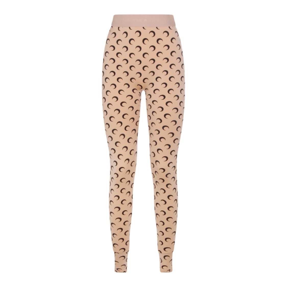 Marine Serre Beige Crescent Moon Stirrup Leggings