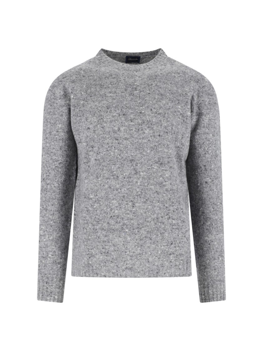 Drumohr Cashmere And Wool Knit Sweater With Ribbed Finishes