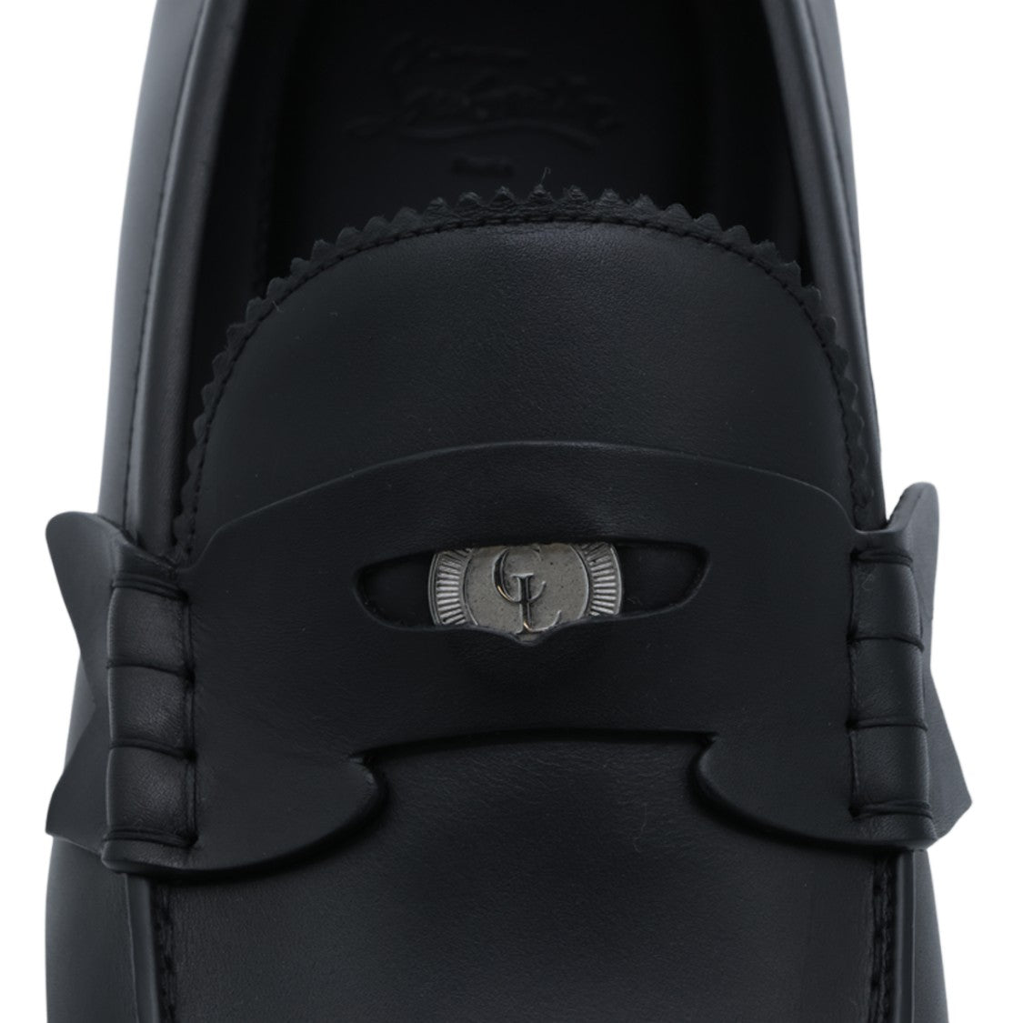 Christian Louboutin Classic Black Leather Emblem Loafers
