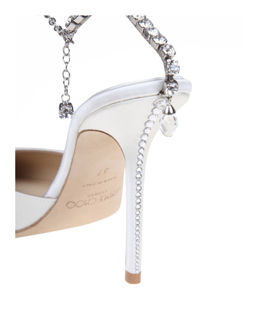 Jimmy Choo Saeda 100 Bbd Mesh Slingback With Micro Crystal Appliqués