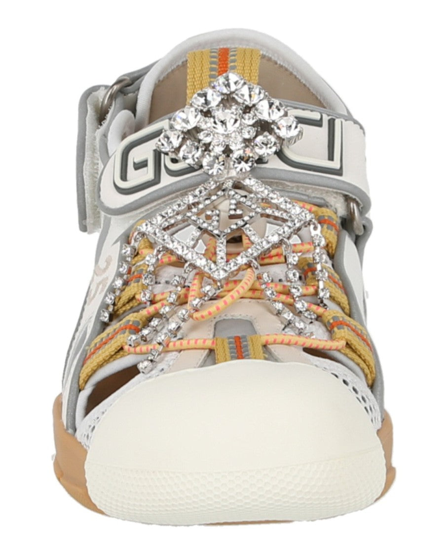 Gucci Mesh Fabric Tinsel Sport Sandals
