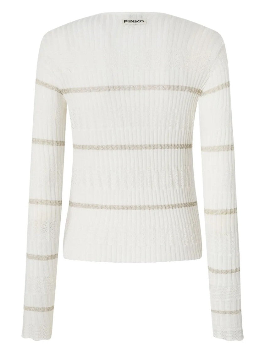Pinko Ribbed Long Sleeve Striped T-Shirt