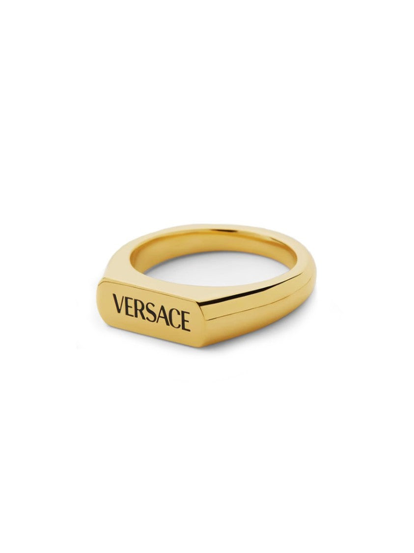 Versace Logo Engraved Metal Ring