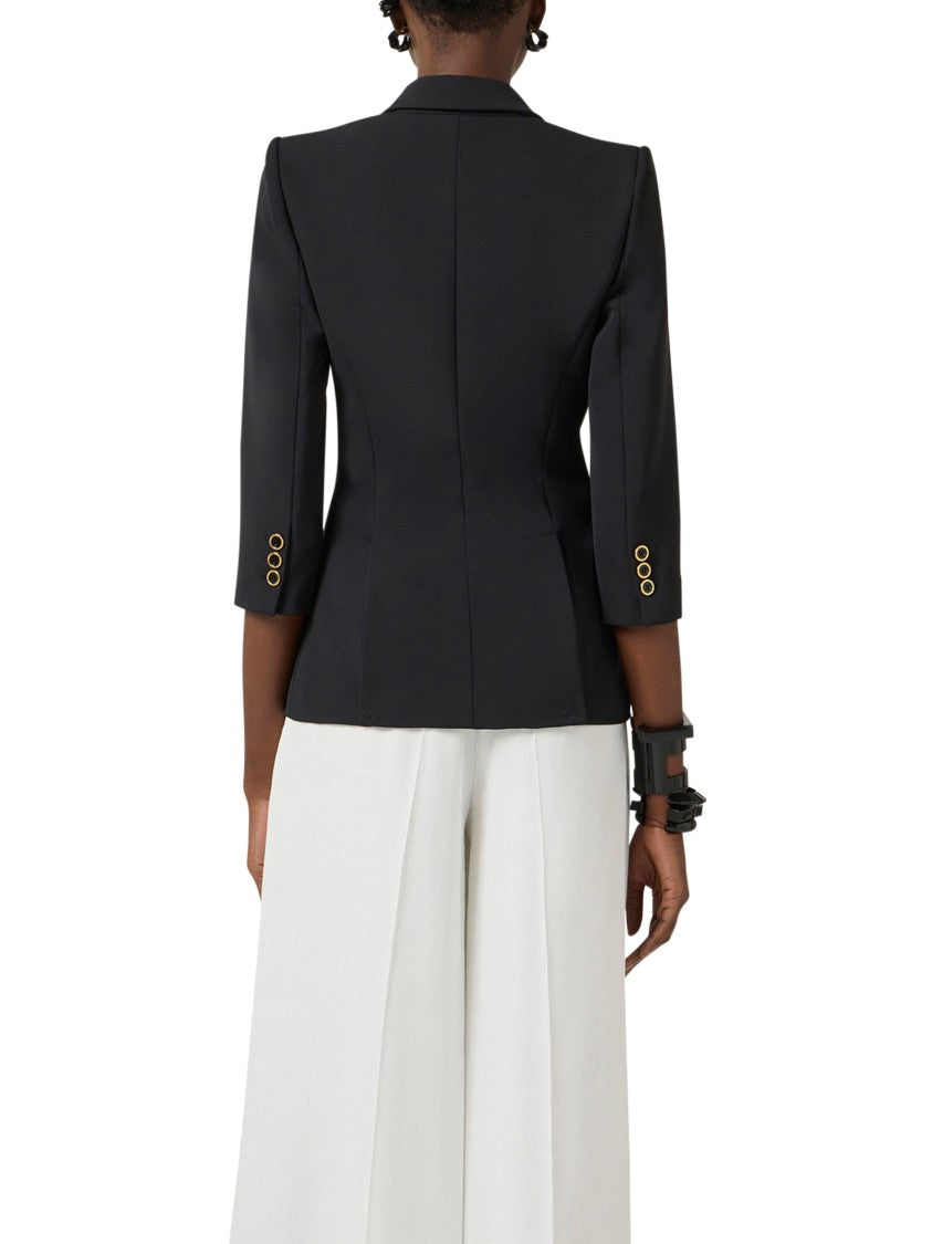 Elisabetta Franchi Tailored Black Jacket With Sharp Shoulders