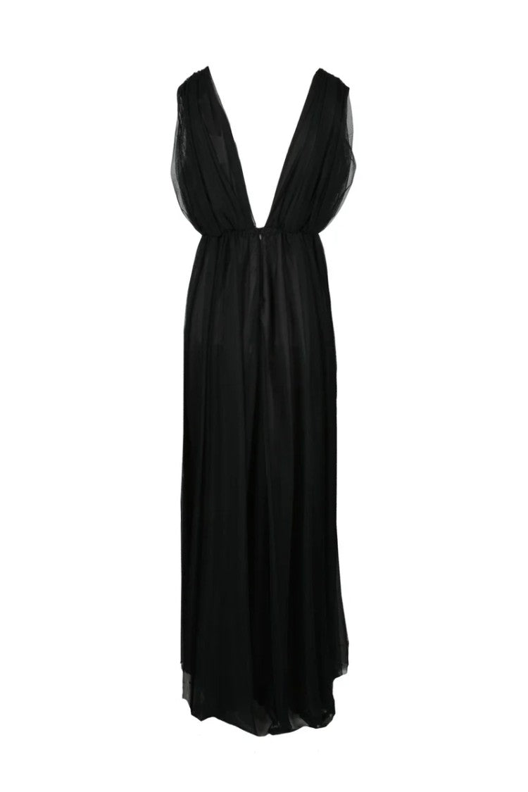 Siste S Black Long Tulle Dress