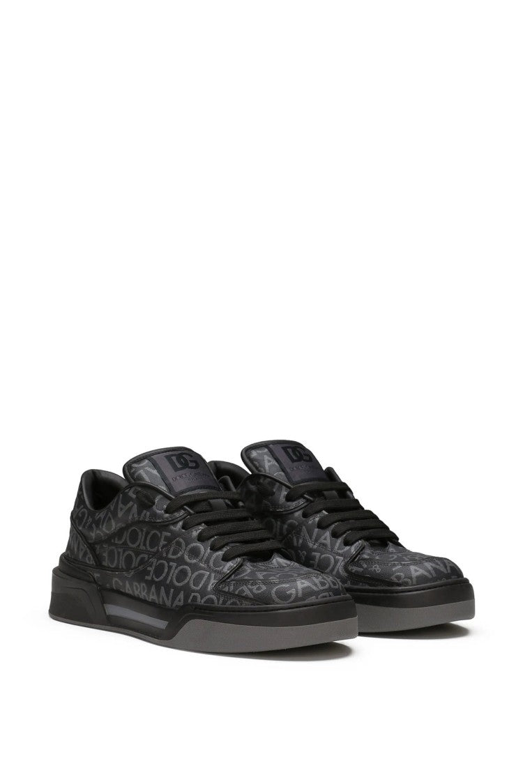 Dolce & Gabbana Black Leather Low-Top Sneakers