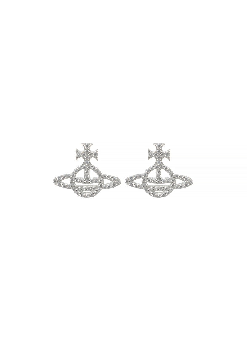 Vivienne Westwood Orb-Shaped Silver Brass Earrings With Strass Detailing