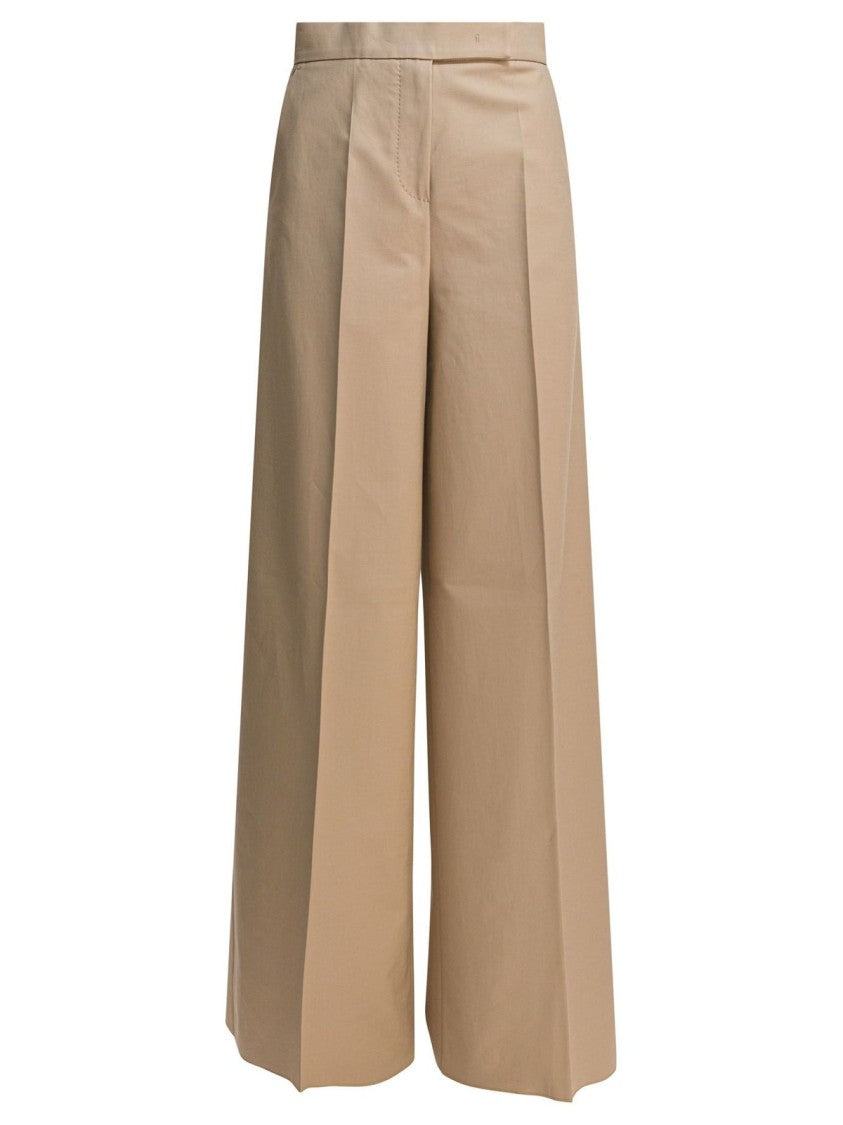 Max Mara Wide-Leg Cropped Pants With Clean Front