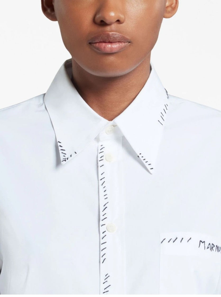 Marni Classic Cotton Shirt With Unique Stitch Detail And Design