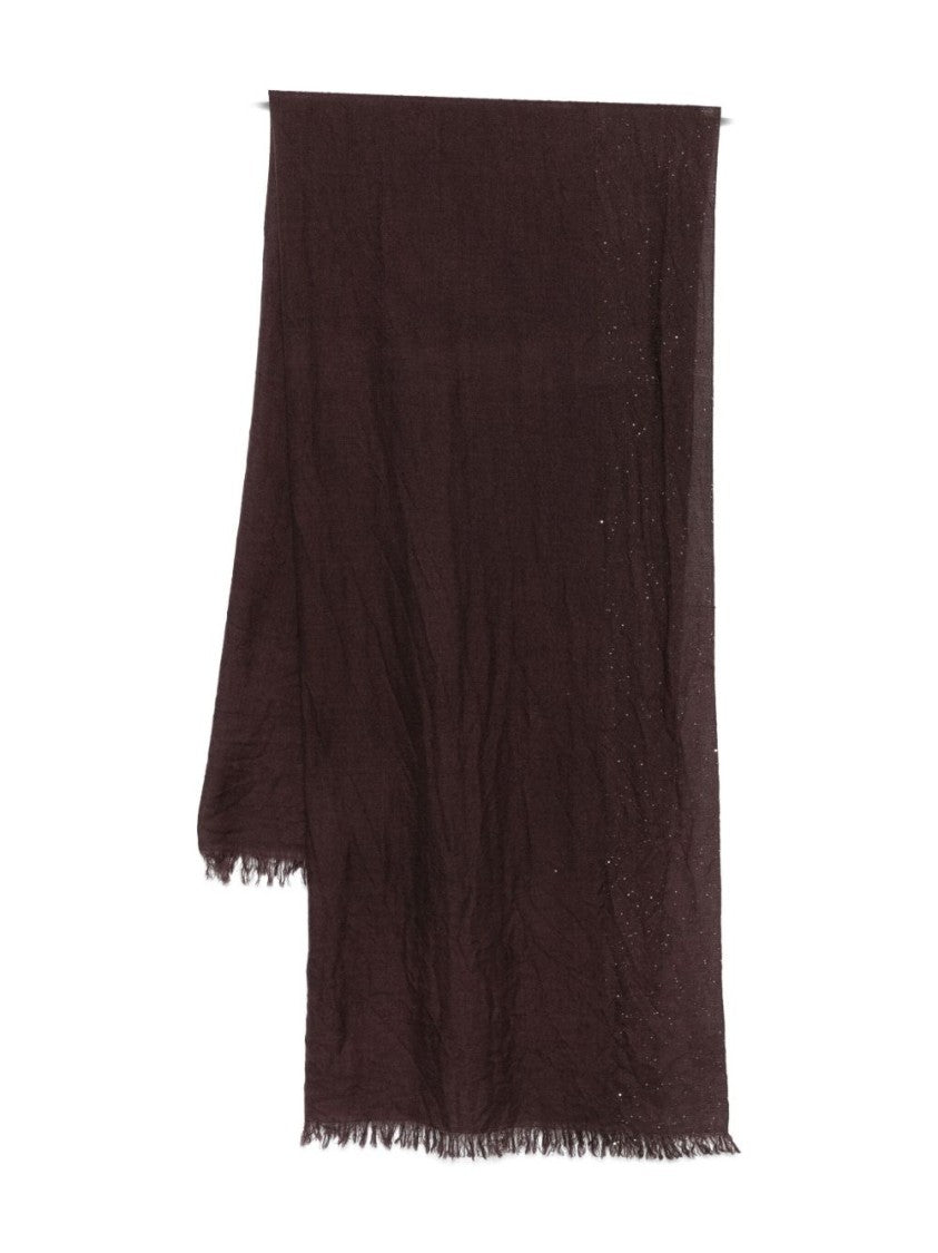 Faliero Sarti Bordeaux Virgin Wool And Silk Scarf