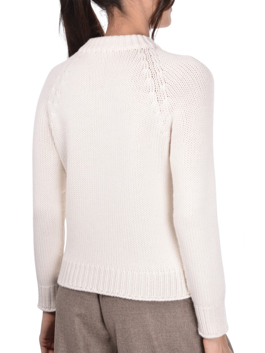 Gran Sasso Slightly Cropped Wool Sweater With Classic Crew Neckline