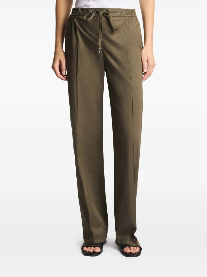 Fay Wide-Leg Drawstring Seam Detailing Pants