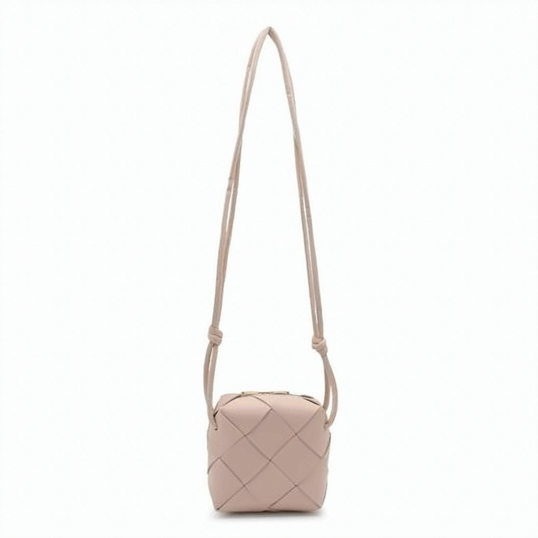 Bottega Veneta Padded Woven Lambskin Crossbody Bag With Adjustable Strap