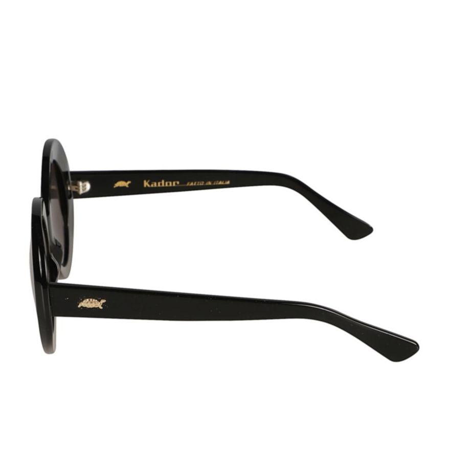 Kador Audrey Round Lens Sunglasses With Glossy Black Frames