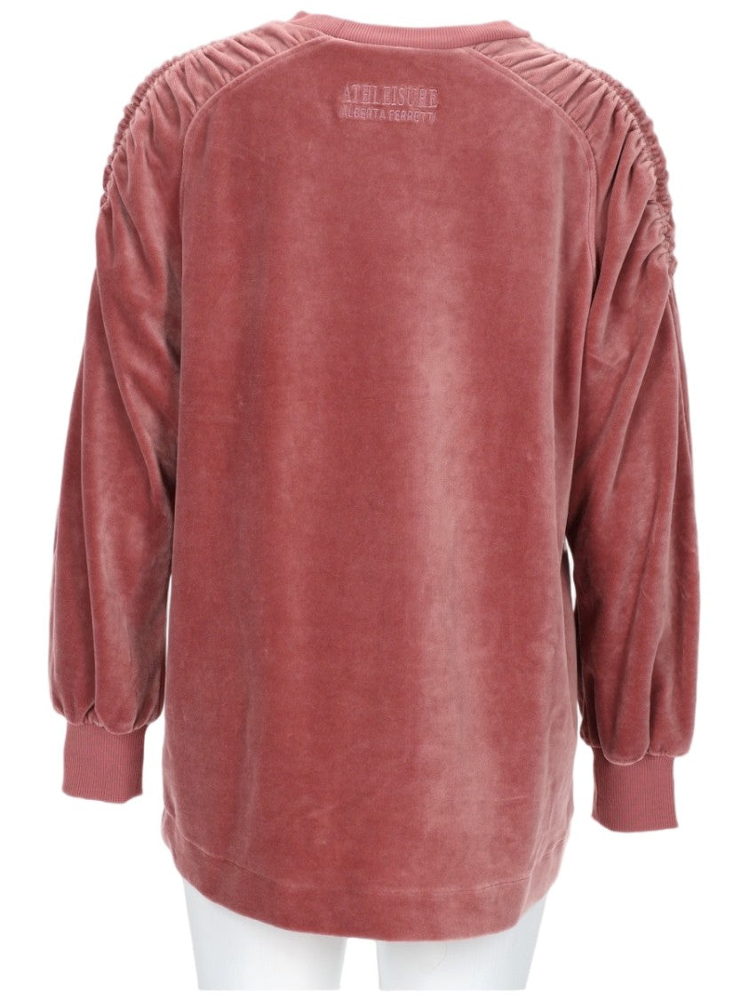 Alberta Ferretti Plush Chenille Sweatshirt With Gathered Raglan Sleeves
