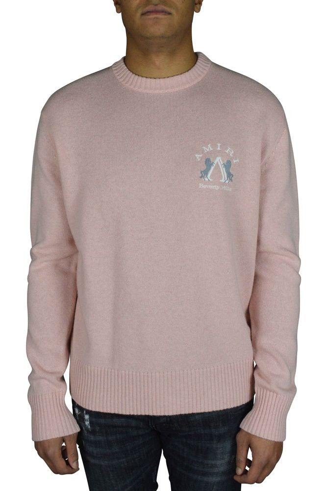Amiri Long Sleeve Wool Sweater With Ribbed Details