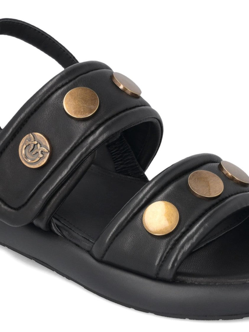 Pinko Black Lamb Leather Sandals