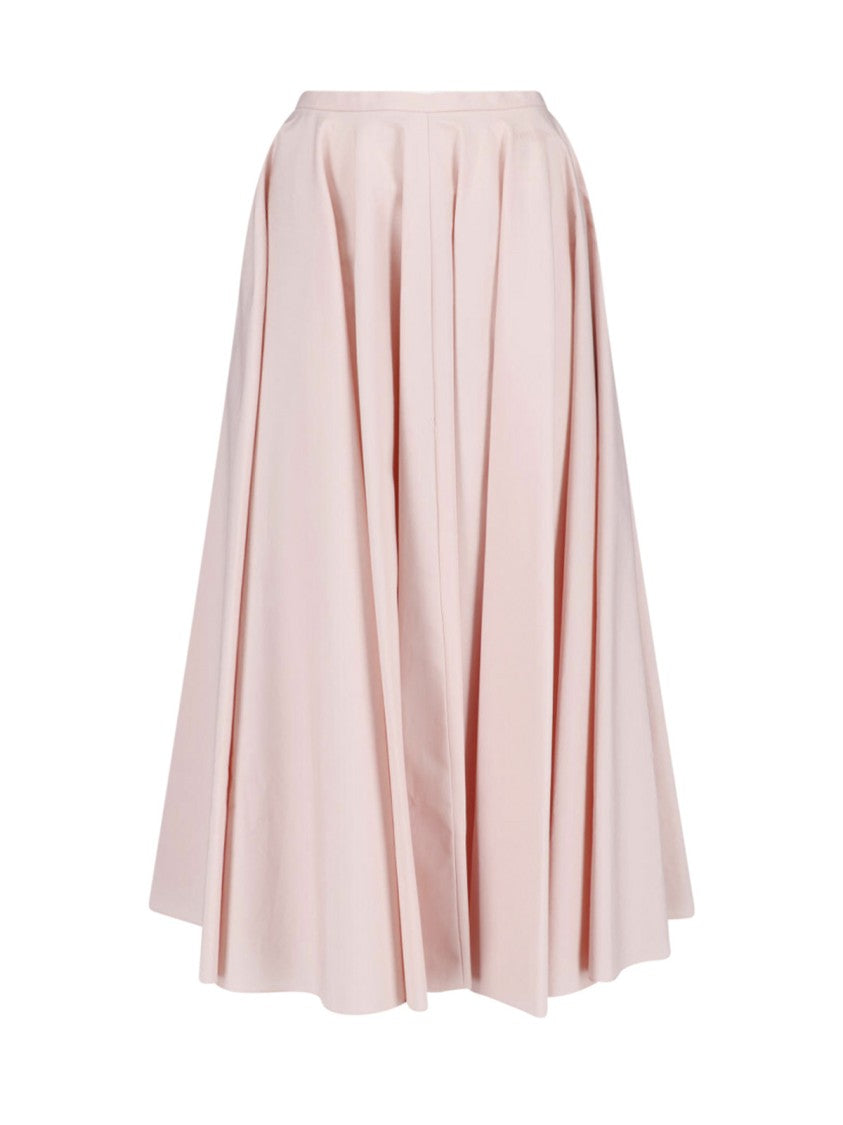 Givenchy Pink Pleated Poplin Logo Maxi Skirt