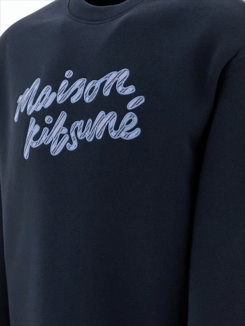 Maison Kitsuné Relaxed-Fit Cotton Sweatshirt With Bold Script Logo